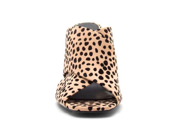 Open Leopard Mules