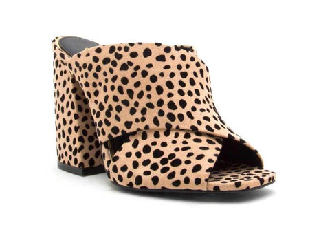 Open Leopard Mules